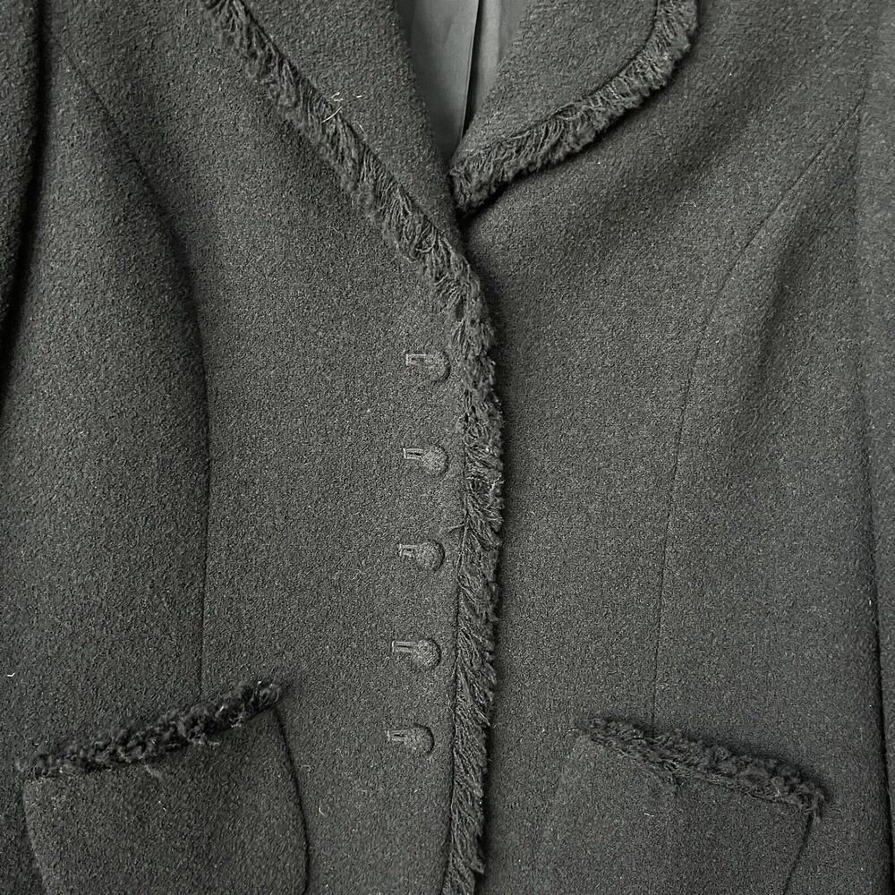 Albert Nipon Blazer Womens Size 4 Black Wool Blen… - image 4